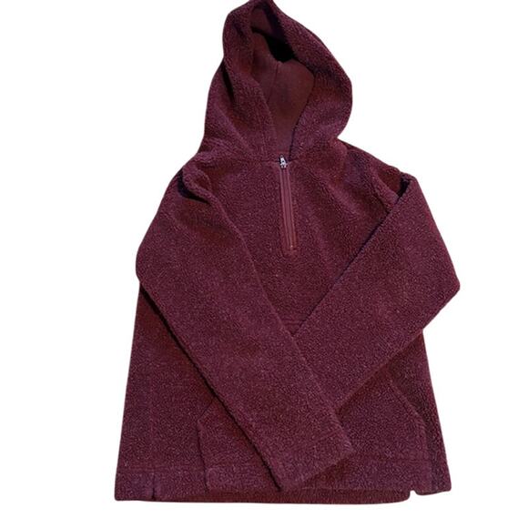 Cabela's Size Medium Women's Sweatshirt Hoodie Maroon Sherpa 1/4 Zip Pul… - Picture 8 of 8